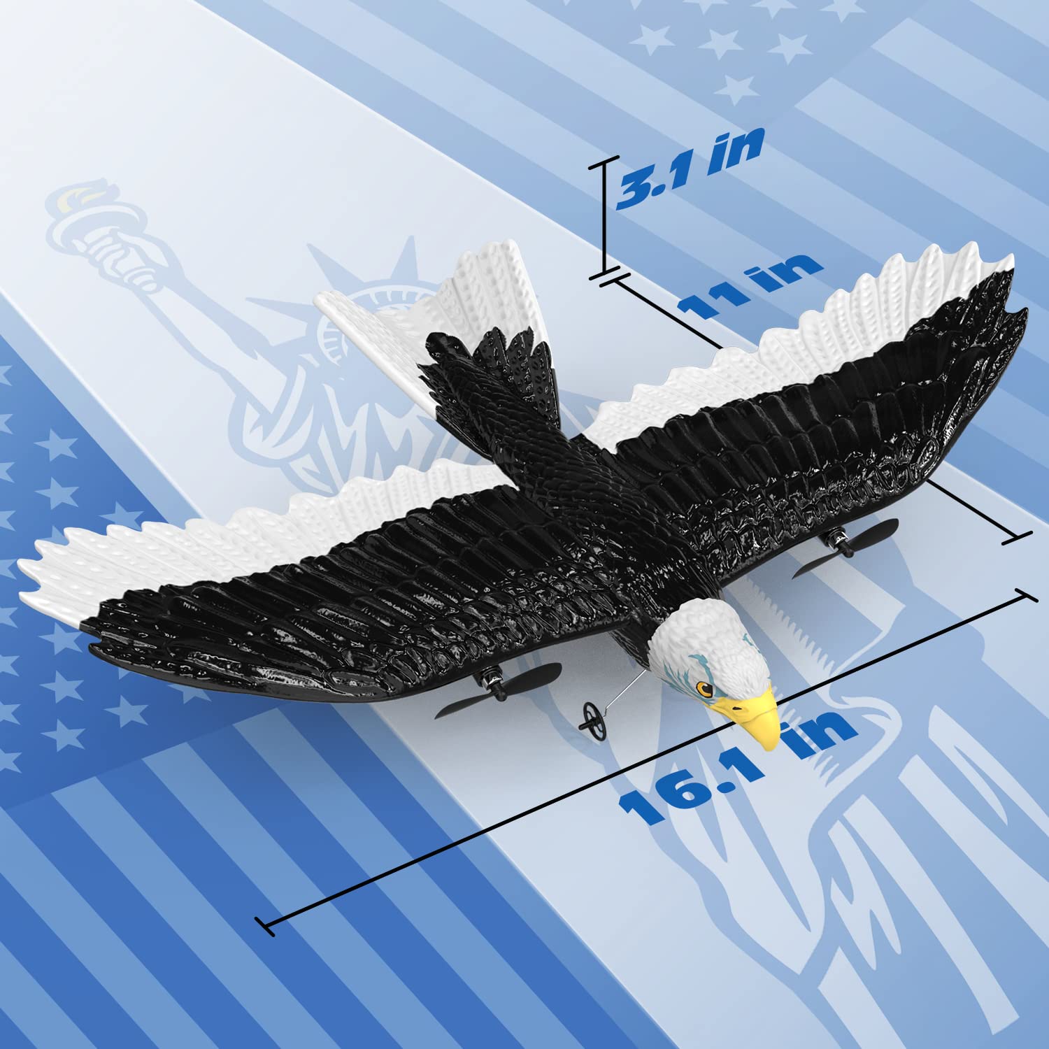 DEERC Eagle Plane includes two 150mAh batteries for longer sessions.