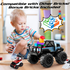 Included DIY stickers personalize the DEERC monster truck.