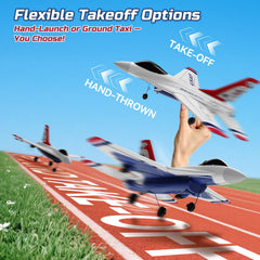 DEERC F16 Thunderbirds lightweight design supports easy backyard flights.