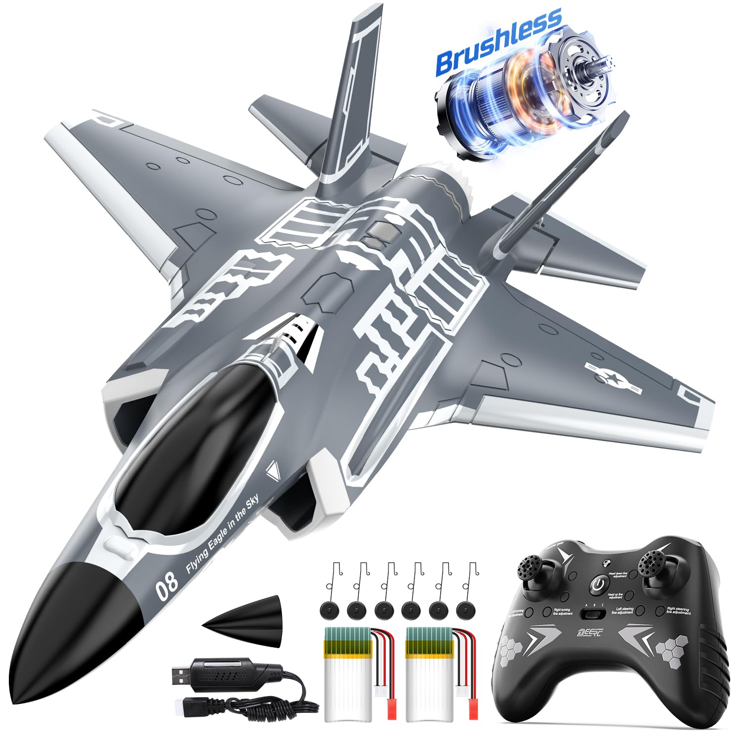 DEERC F35 ducted-fan jet enhances agile, immersive flight experiences.