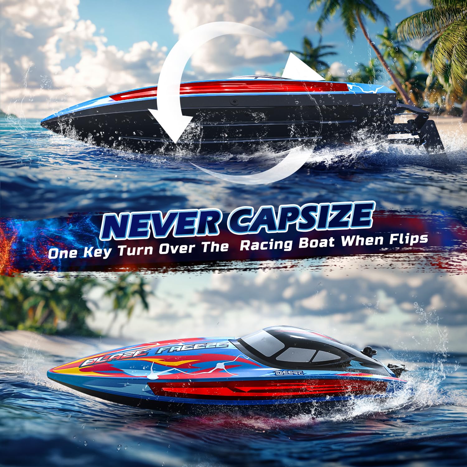 Built-in water cooling keeps the motor running smoothly during fast turns.