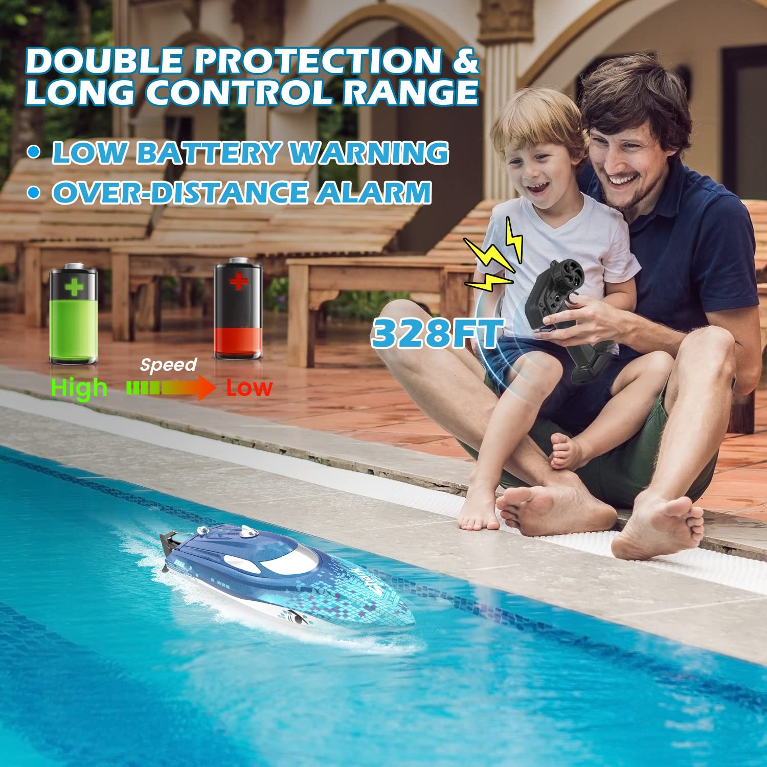 DEERC gift-ready RC boat presentation ideal for birthdays and holidays