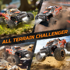 DEERC H16R oil-filled shocks cushion bumps for smoother landings.