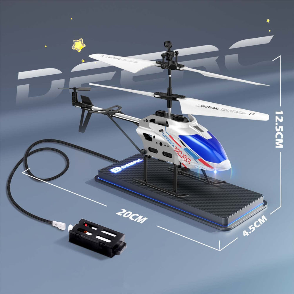 DEERC helicopter hovering with altitude hold for easy beginner flights