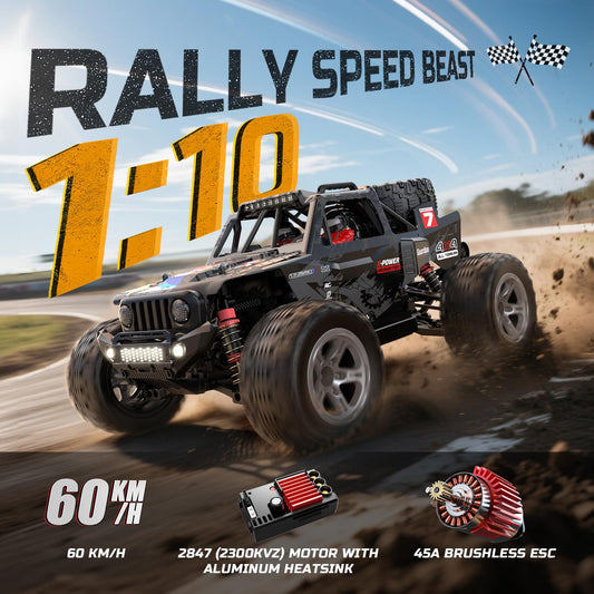 DEERC LED lights front and top boost night visibility for thrilling off-road action.