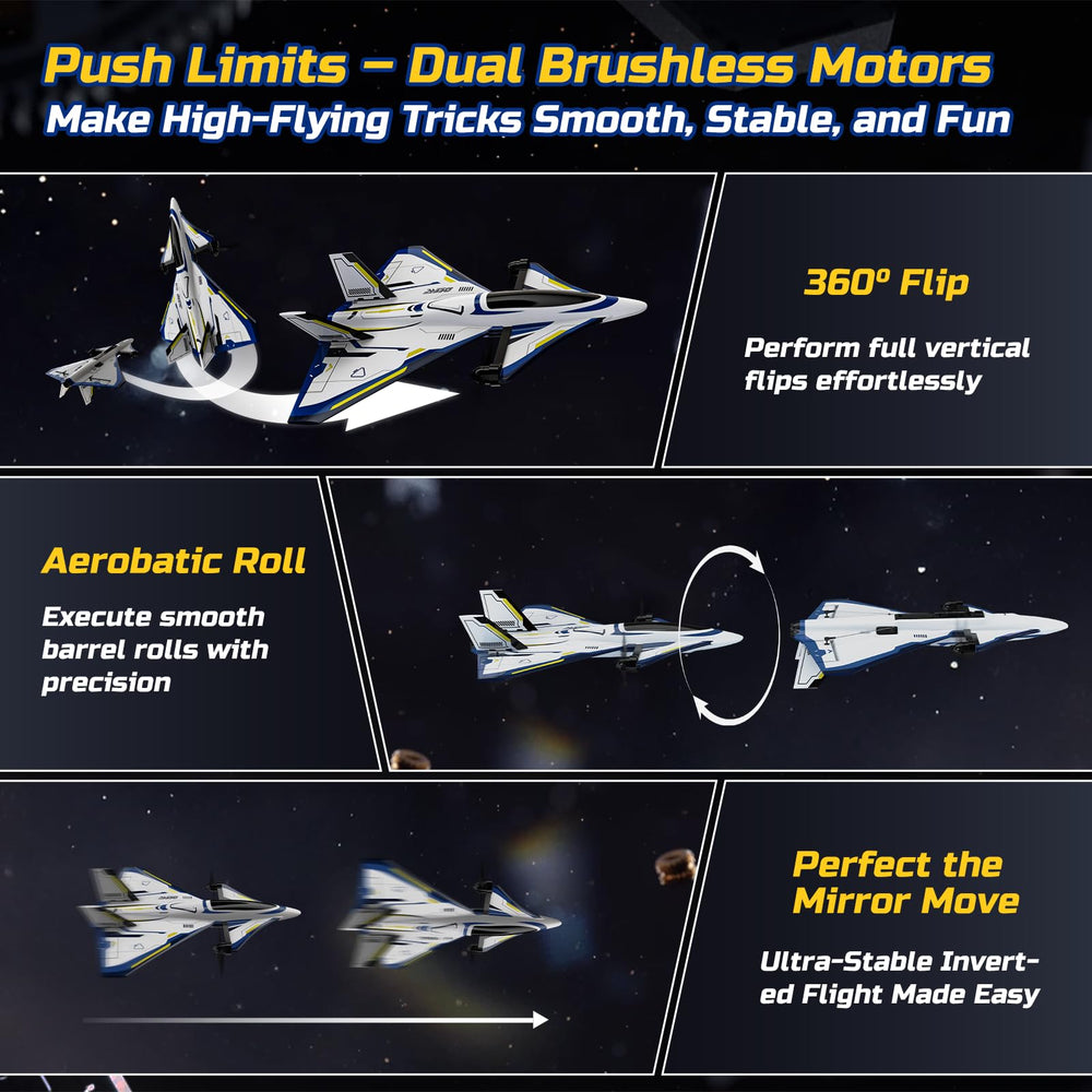DEERC LED lights illuminate the jet for day and night visibility