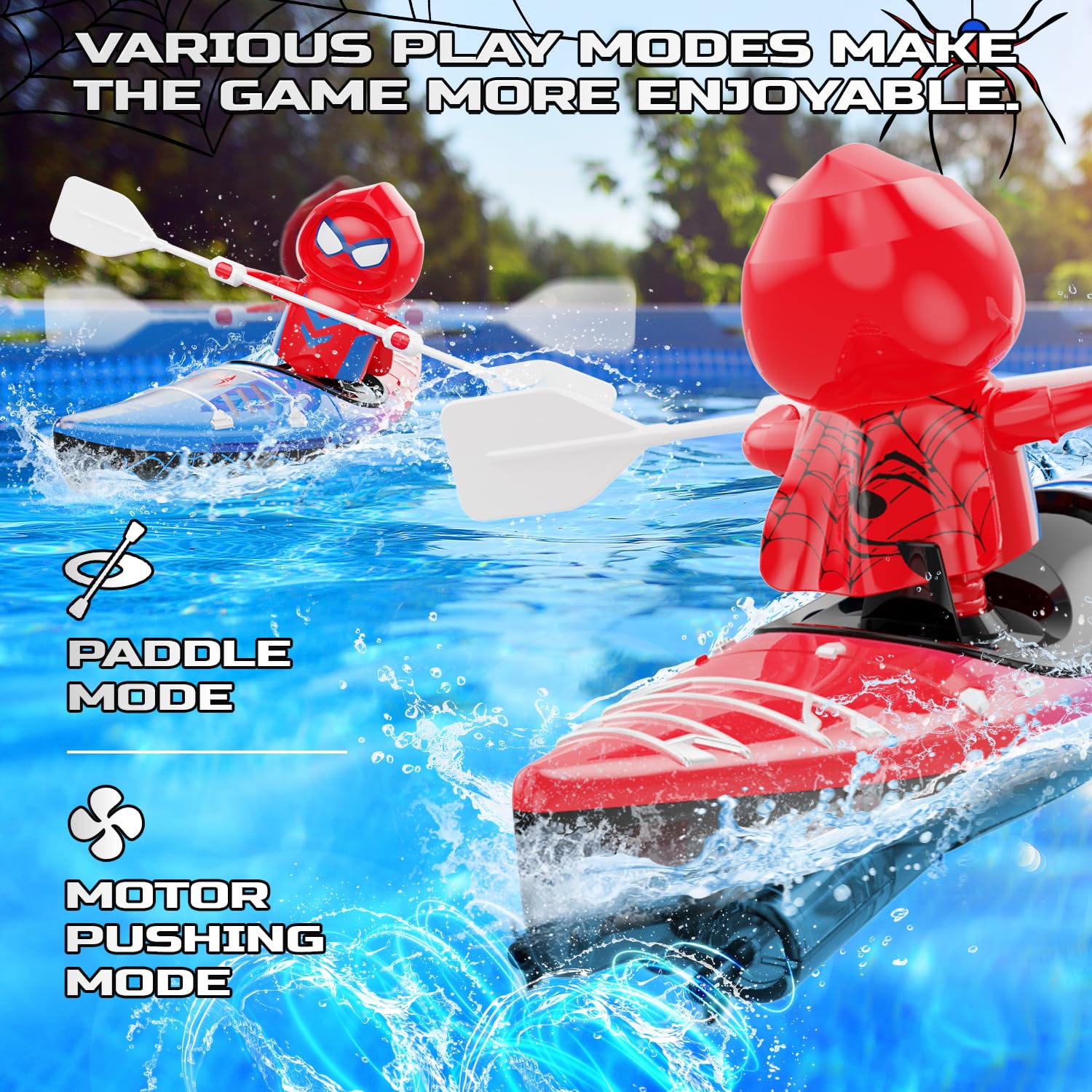 DEERC 2-in-1 propulsion options for paddlewheel or electric mode