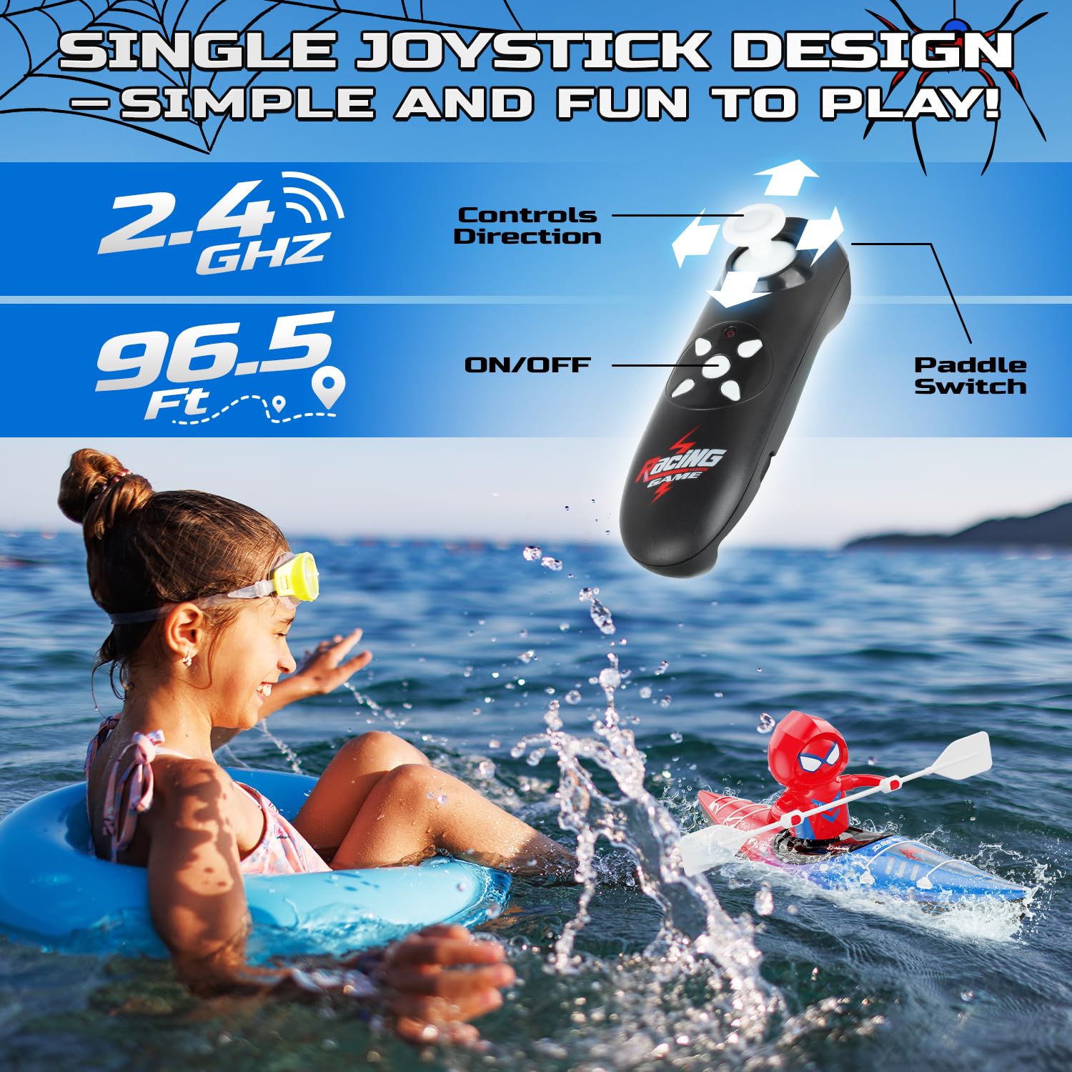DEERC compact boat easy to carry to pools, tubs, or lakes
