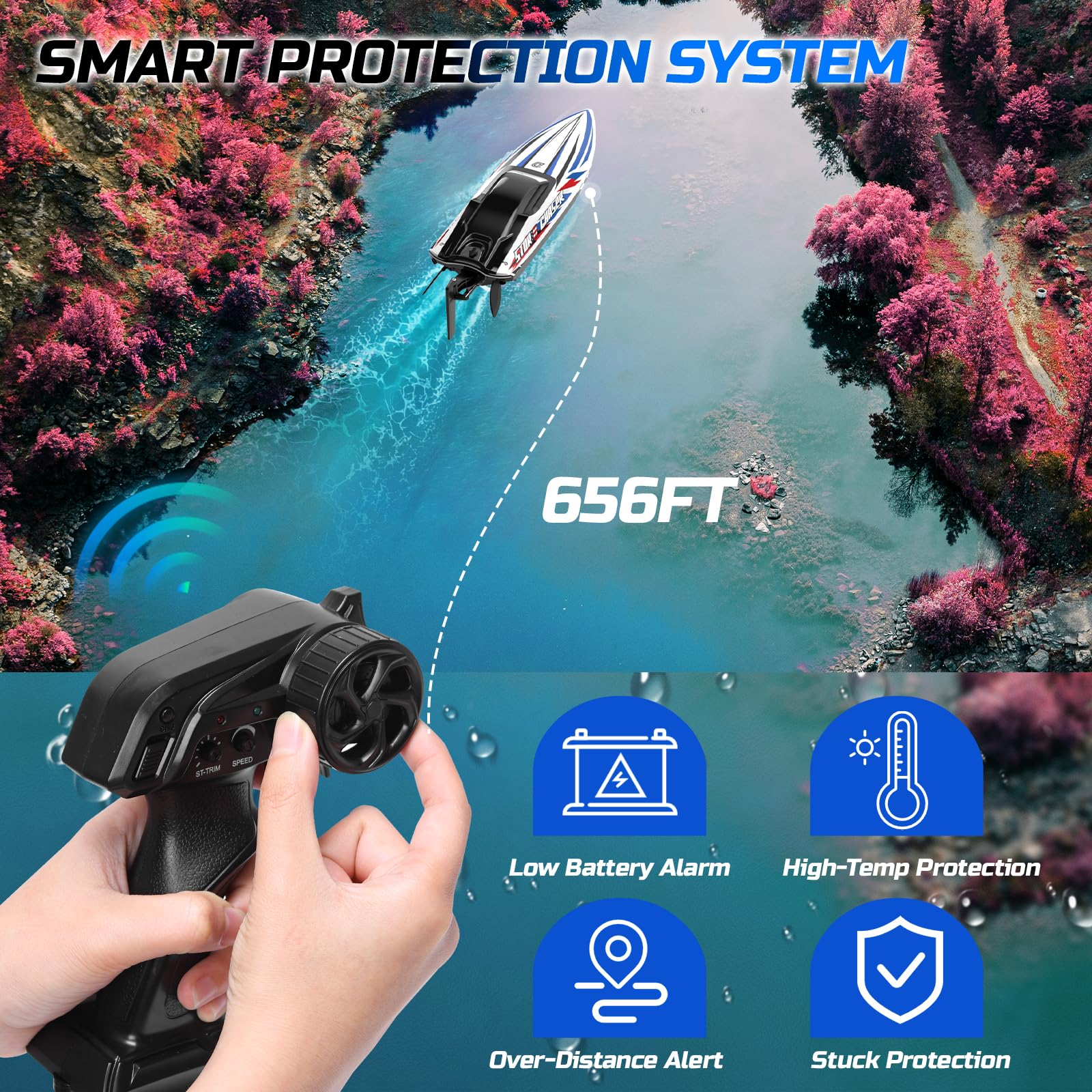 DEERC 2.4GHz remote control delivers smooth interference-free control