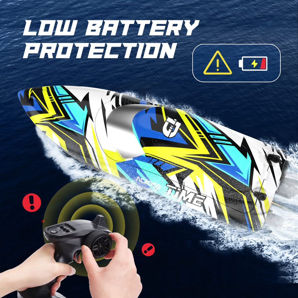 DEERC RC boat auto-demo stunts feature showcasing automated driving