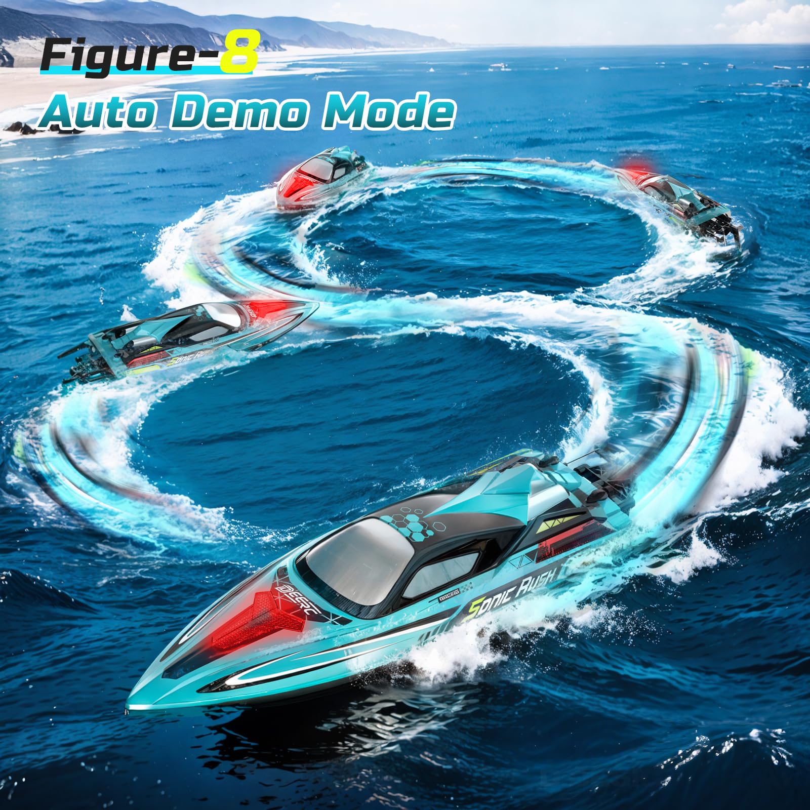 DEERC auto shutoff prevents motor damage when out of water.