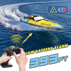 DEERC boat offers control distance up to 393 feet for wide area.