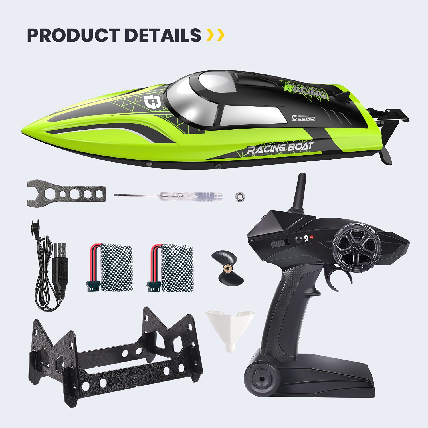 DEERC RC boat is a modern gift for families and hobbyists.