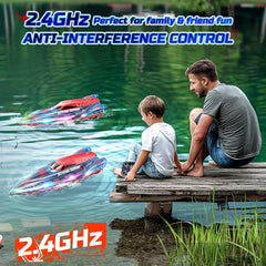 DEERC 2.4GHz controller enables multiplayer racing with up to 20 boats on the water