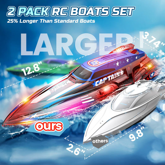 DEERC boat in action showing wave rider mode for exciting remote control fun.