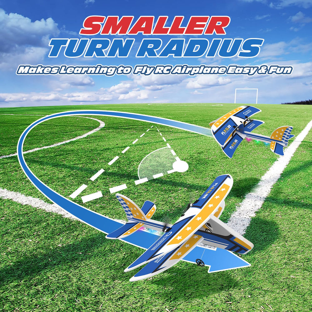 DEERC RC Plane battery pack showcasing extended flight time.