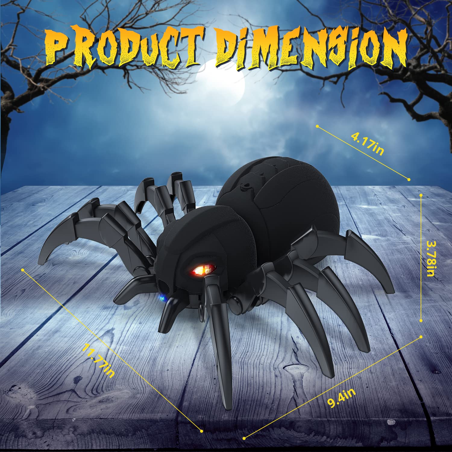 DEERC tarantula toy as a unique, gift-ready party centerpiece.
