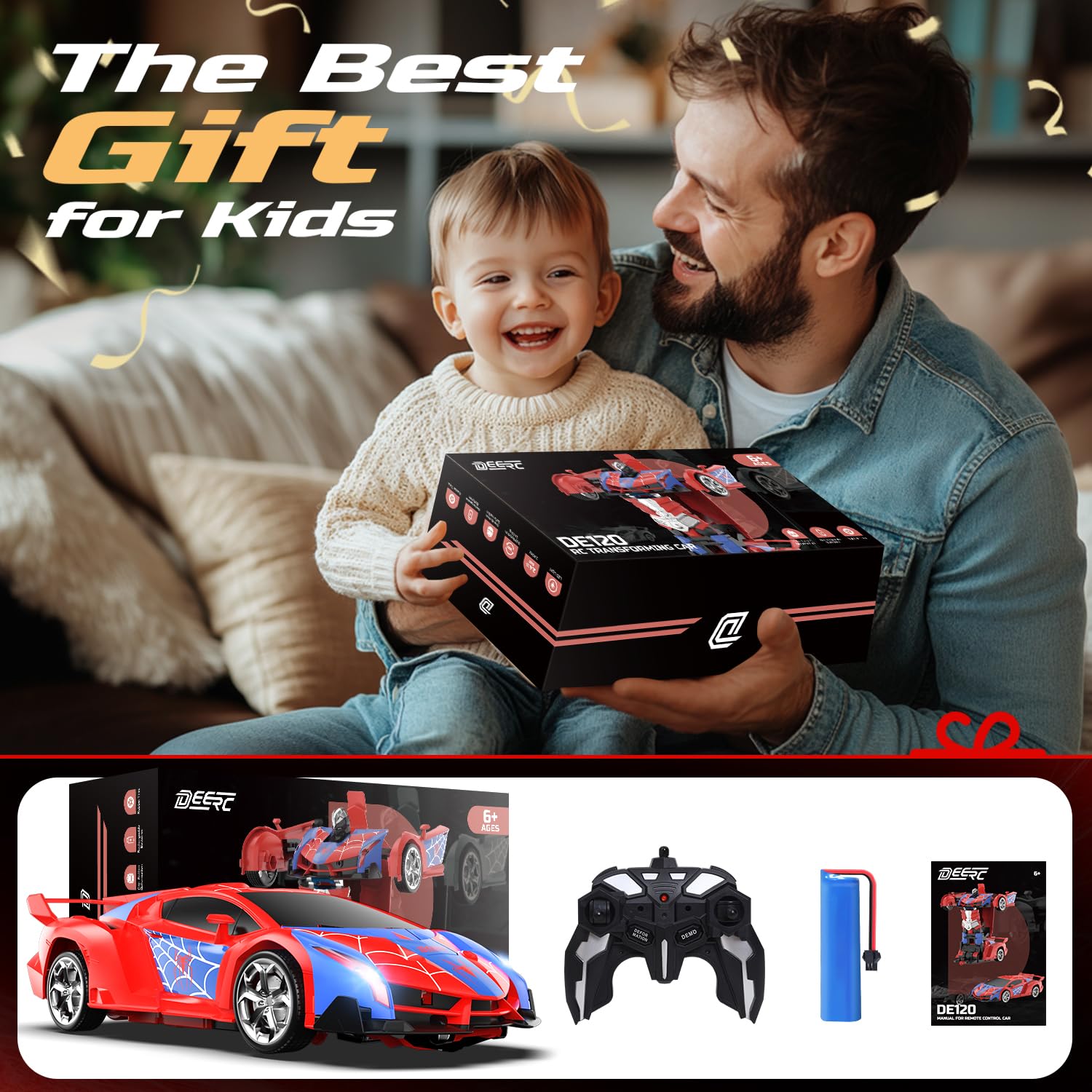 DEERC Spider RC Car makes a great gift for curious kids.