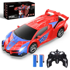 DEERC Spider RC Car transforming from car to robot for engaging play.