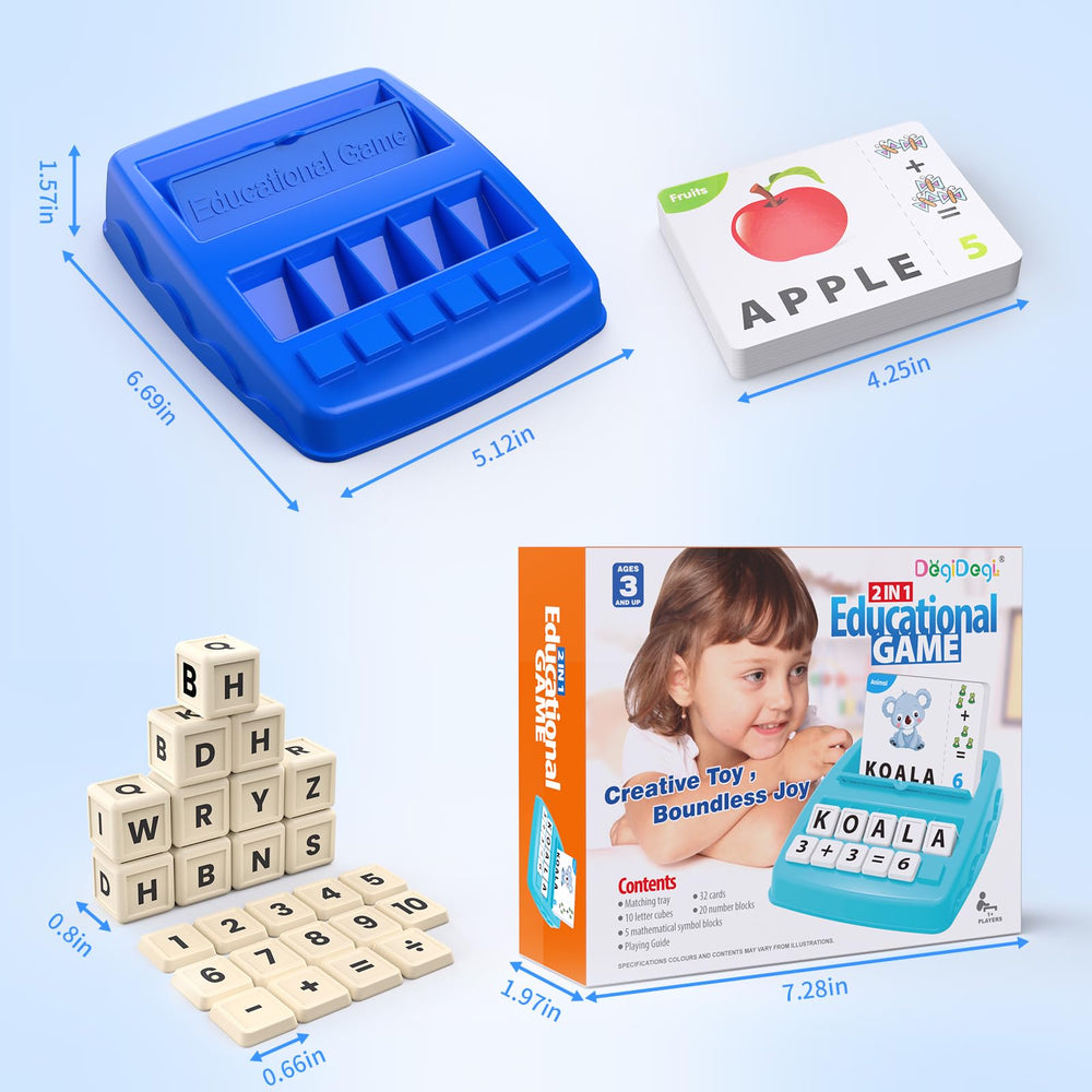DEGIDEGI matching tray organized for spelling and word building activities.