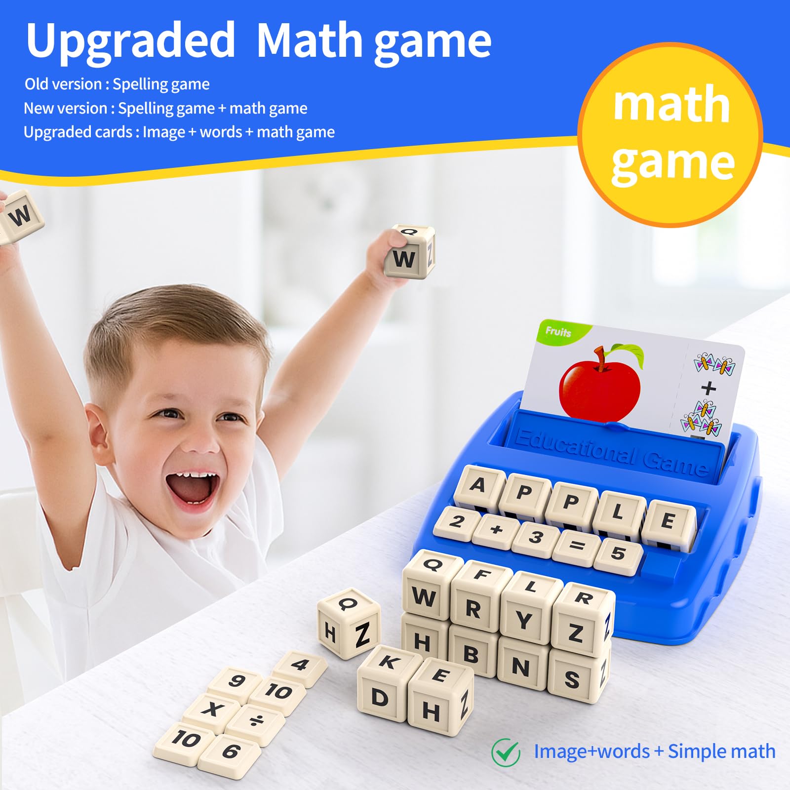 DEGIDEGI number blocks stacked beside flashcards for early math play.