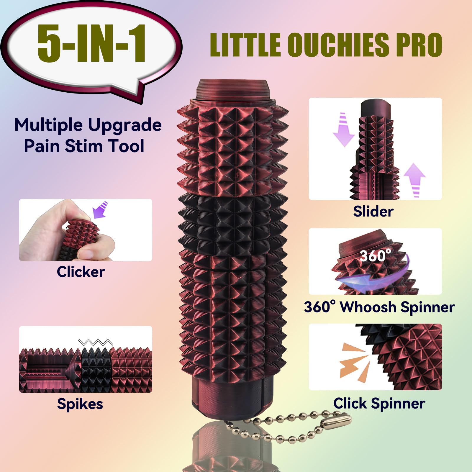 Deiviko spiky grippie fidget provides tactile stimulation for calm focus.
