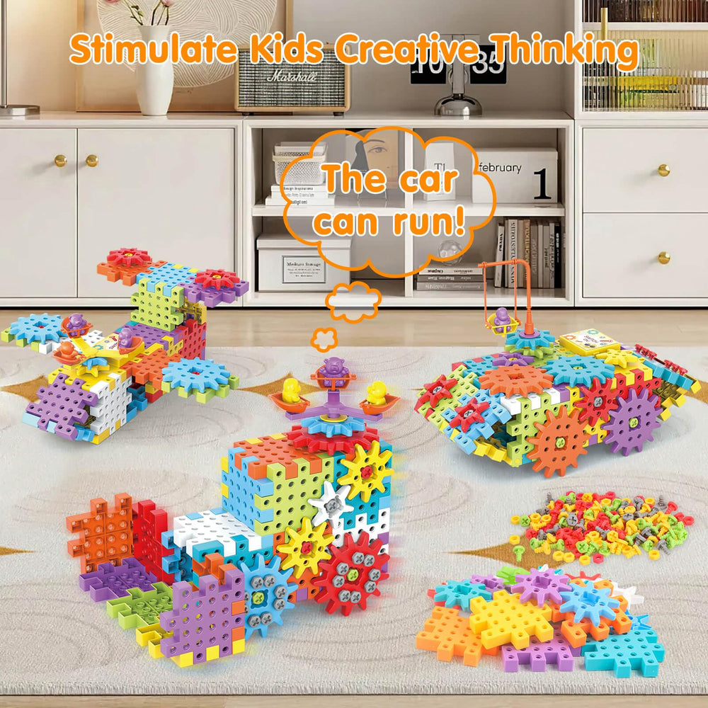 DEKILEA large gear set promotes problem solving through rotating mechanisms