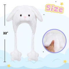 Deletoys cat plush hat with moving ears, cozy for festivals and cosplay.