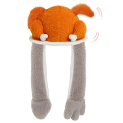 Deletoys animal plush hat with moving ears for playful videos.