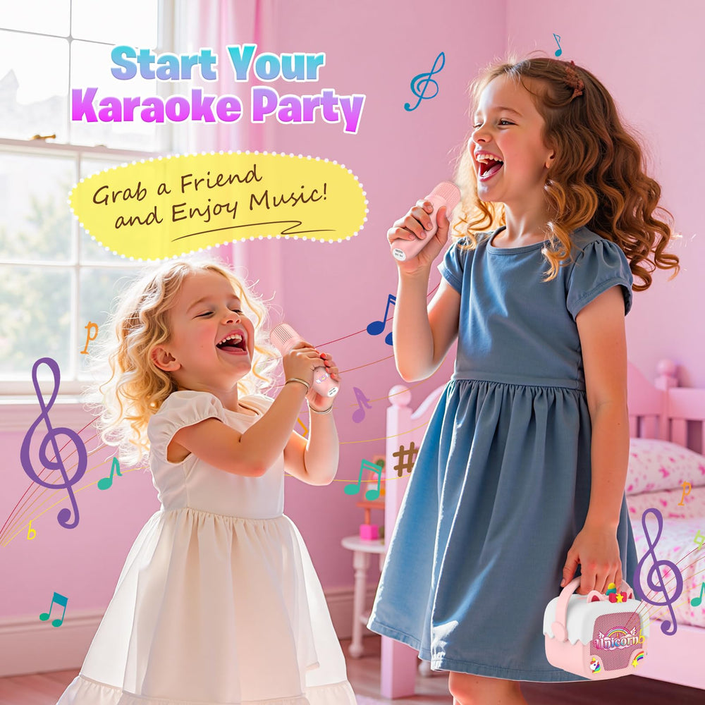 Delighkidz portable karaoke travel-ready design ideal for playdates and road trips