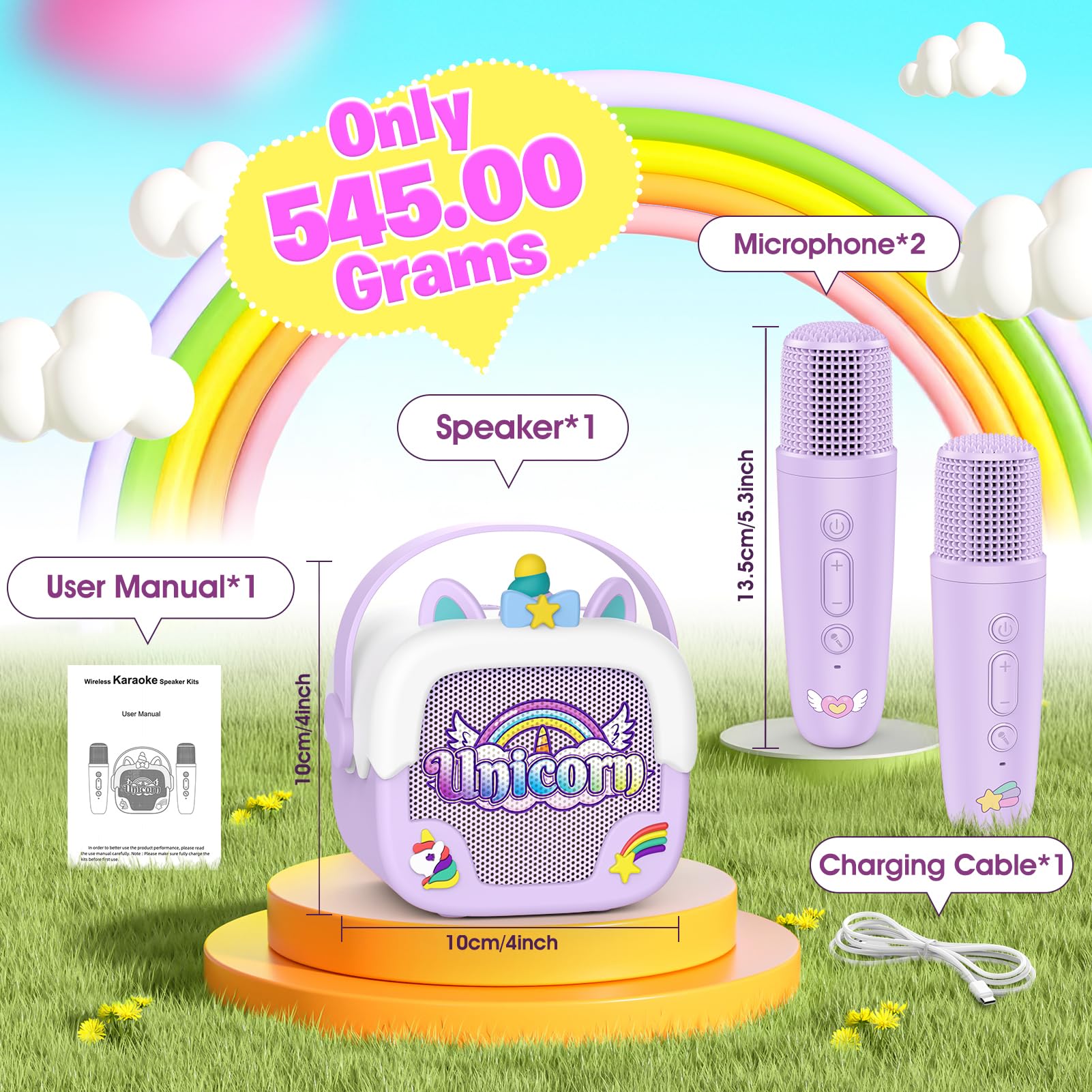 Delighkidz unicorn karaoke machine closeup silicone texture shows durability