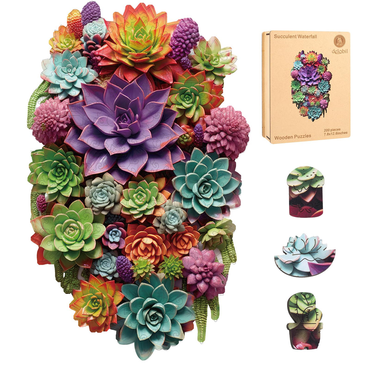 Delobil puzzle pieces with unique shapes for mindful play