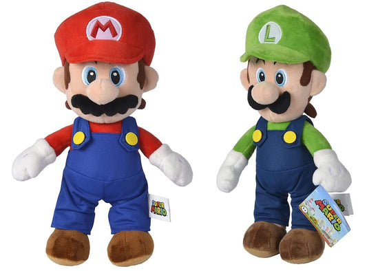 Deluxe Paws Simba Mario soft toy front view, 20cm cuddly buddy for pretend play.