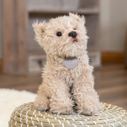 DEMDACO Chorkie Mix Rescue Dog plush close-up eyes, sewn for lasting charm.