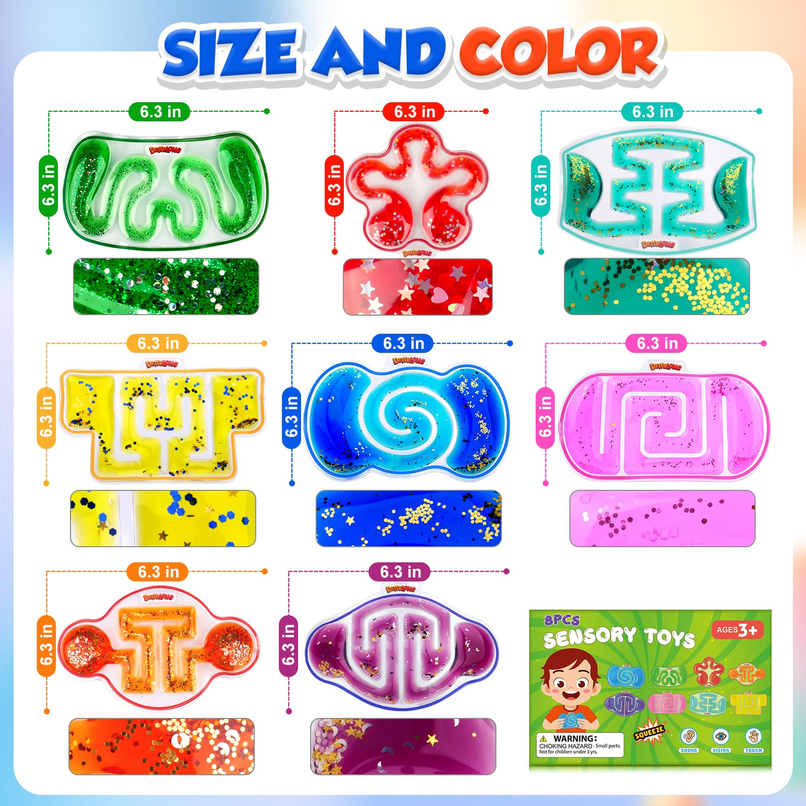 Demilong classroom-prize pair with kids enjoying tactile and visual stimulation.