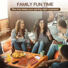 Demine Farkle travel-ready set for game nights on the go.