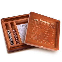 Demine Farkle wooden dice tray for organized rolling and quiet play.
