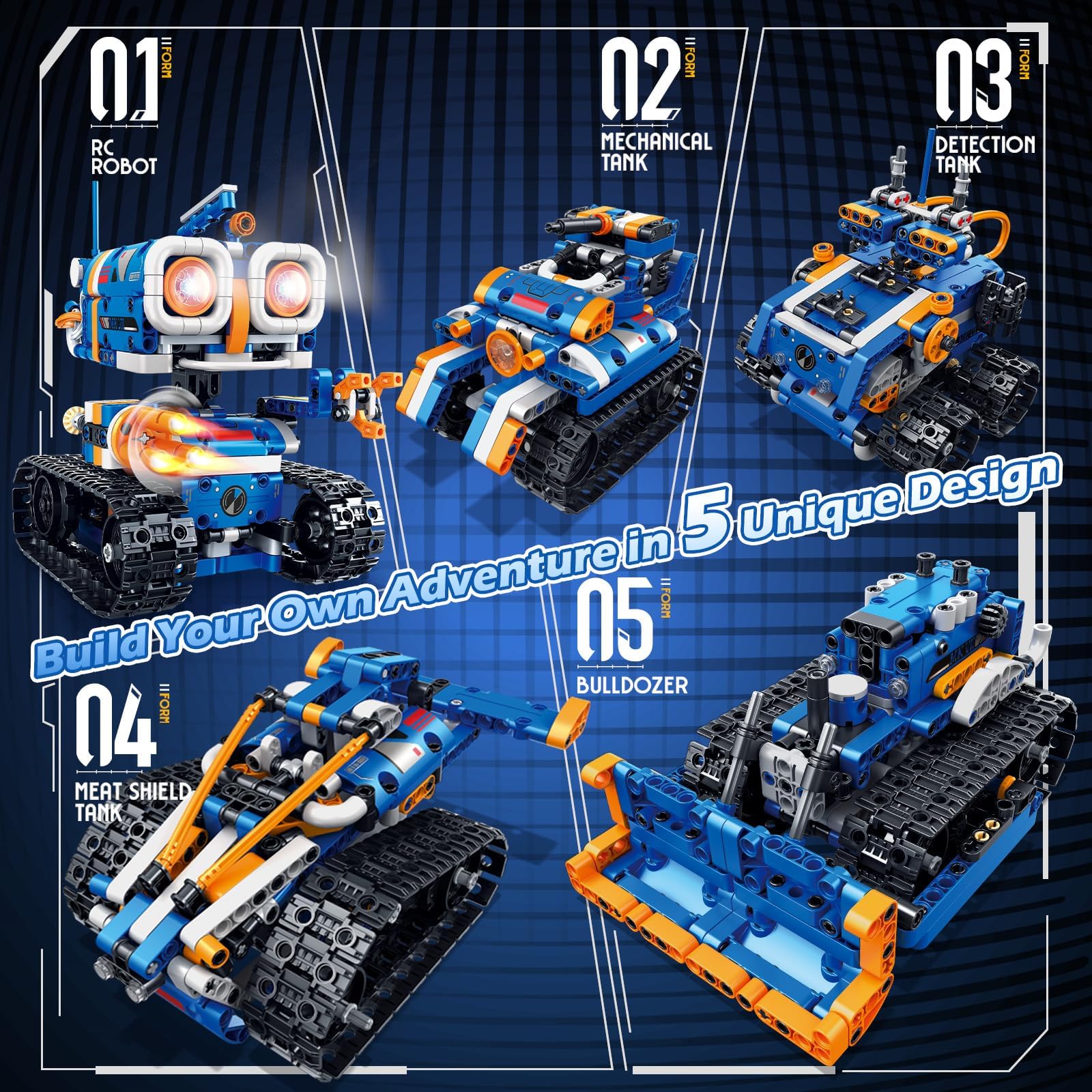 Demkia 5in1 robot kit remote control in action for indoor outdoor play