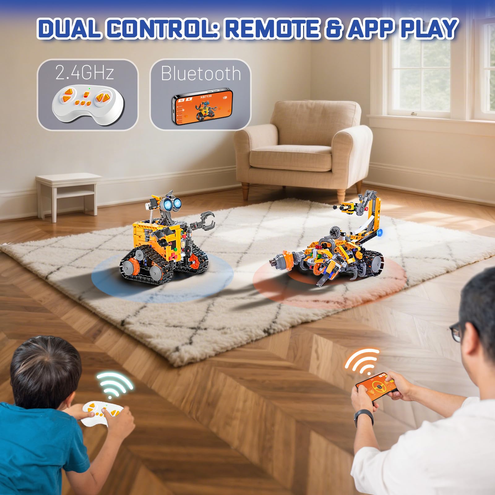 Demkia robot shows 360° movement with articulated joints for smooth play.