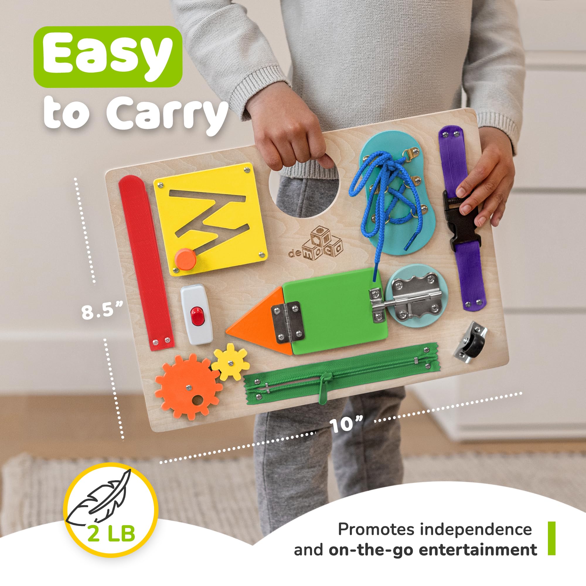 deMoca Sensory Busy Board labyrinth maze aids focused play sessions