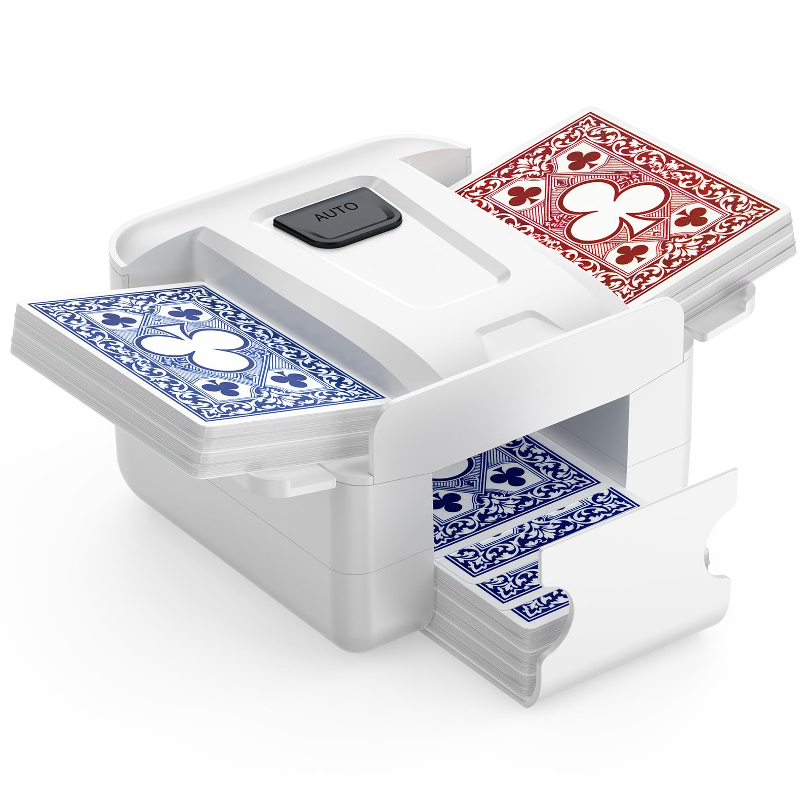 Demolike automatic card shuffler front view for quick rounds