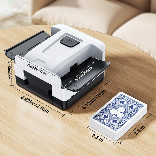 Demolike shuffler with retractable wings for stable 1-2 deck shuffles