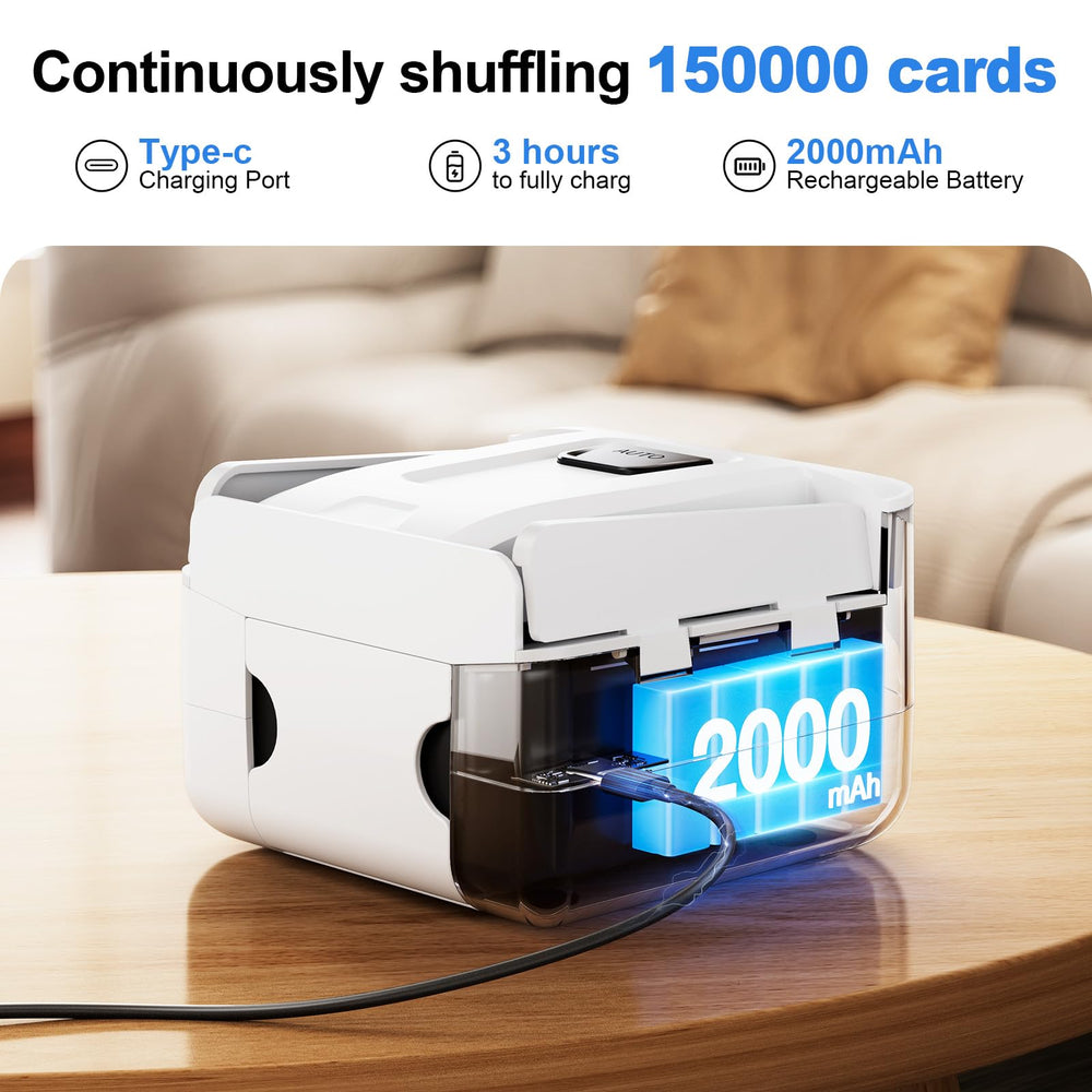 Demolike automatic card shuffler USB-C charging keeps play ready