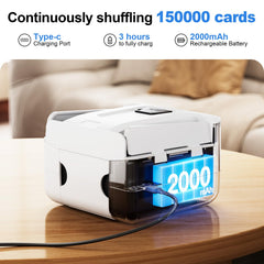 Demolike automatic card shuffler USB-C charging keeps play ready