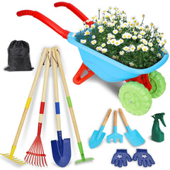 Demolike kids wheelbarrow for outdoor play with stability and easy maneuverability