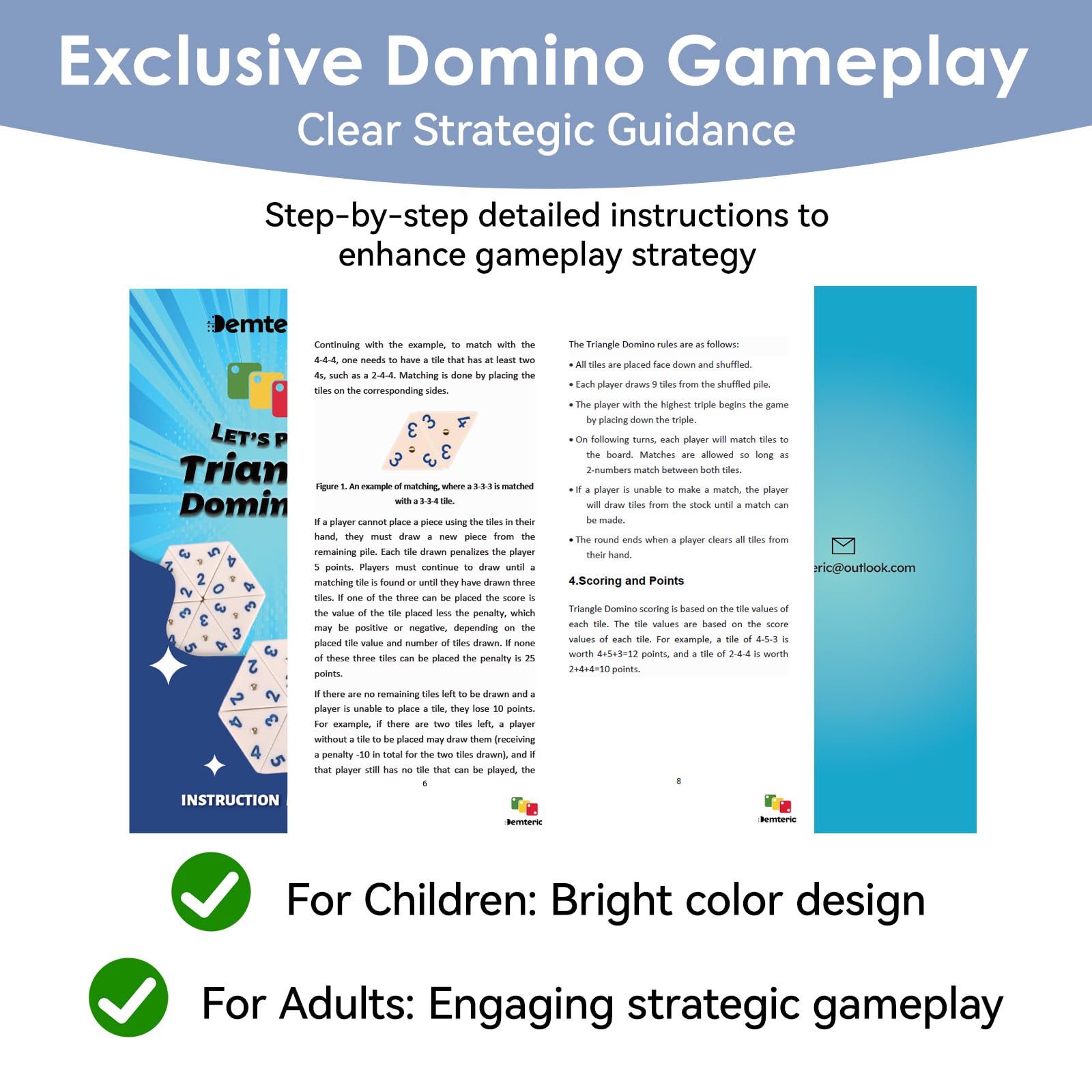Demteric triangle domino supports cognitive strategy for families