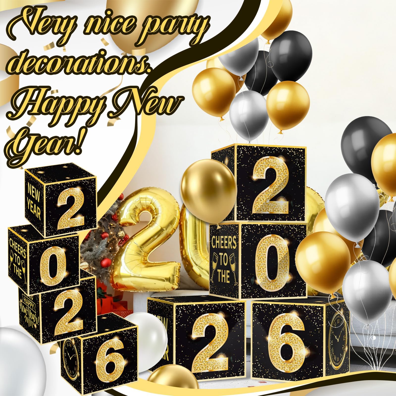 Denylo Pro black-gold boxes bring stylish New Year ambiance.