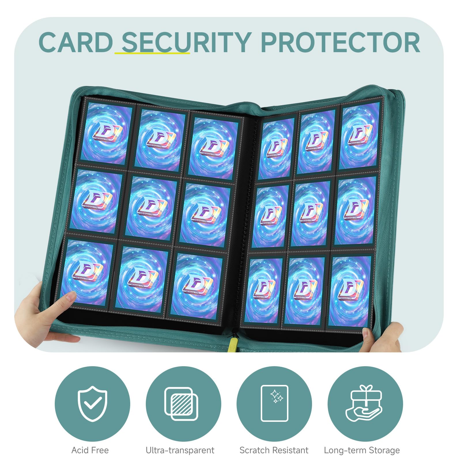 Deoyibu zip-closure keeps cards securely inside
