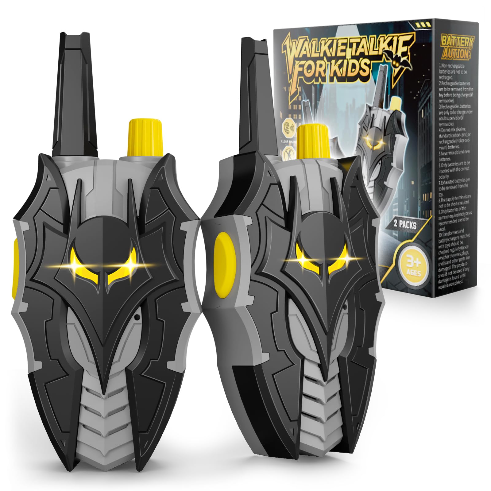 DEOZHANG Bat Walkie Talkie with eye lights for kids, perfect for backyard adventures.