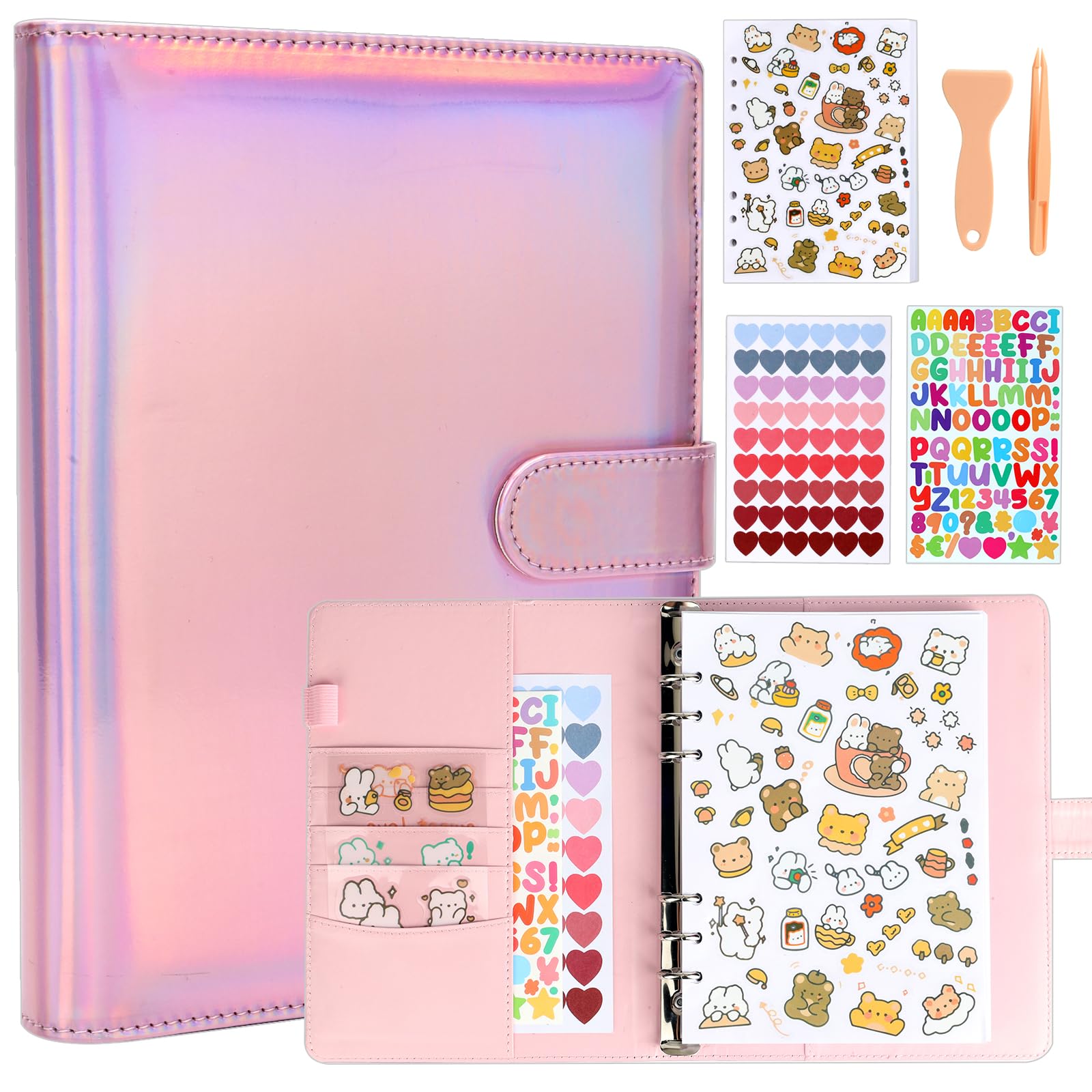 Deqing warm sticker book with holographic cover, durable and stylish storage.